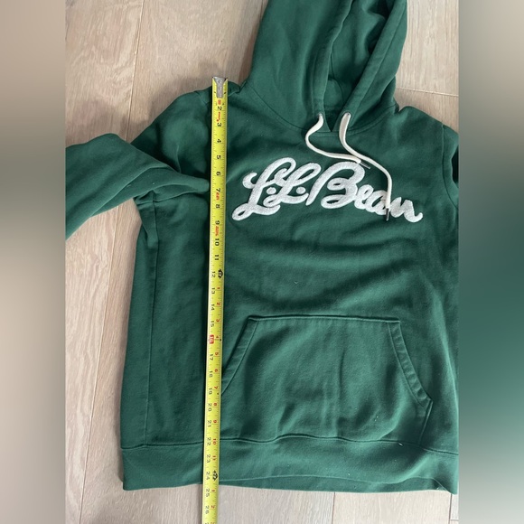LL Bean vintage style green hooded sweatshirt - size large - Picture 6 of 7